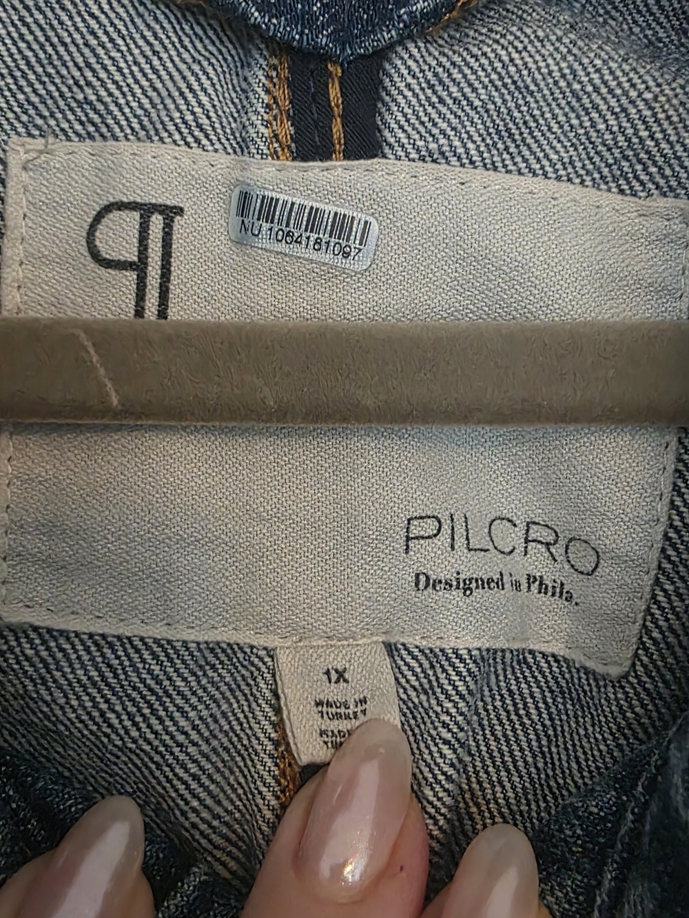 Pilcro Anthropologie Dark Blue Denim Jacket 1X - Picture 2 of 3